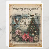 Papier Bladmuziek Kunst - Wij wensen u een vrolijk (Voorkant / Achterkant)