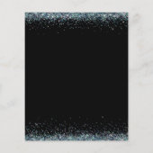 PAPIER | Blauw Glitter Black Nieuwe Jaren Eve Invi Flyer (Achterkant)