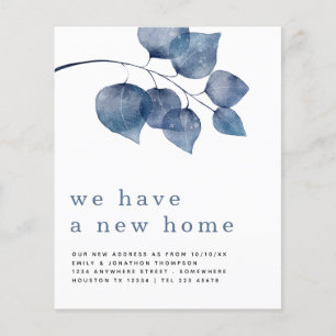PAPIER   Blauwe Bladernewobon Nieuw Adres Details Flyer