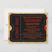 Papier Bloed Splatter Halloween Ticket Kaart (Voorkant)