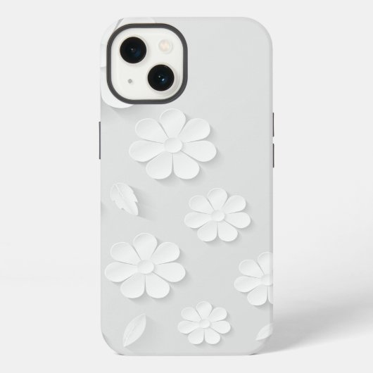 papier-bloem-achtergrond-wit iPhone hoesje (Achterkant)