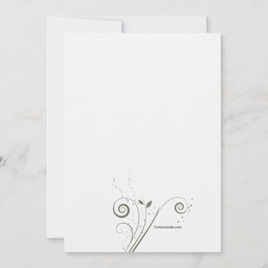 Papier Bloemen Baptisme uitnodiging (Achterkant)