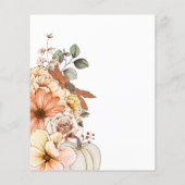 PAPIER Bloemen Pompoen Script Halloween Party Wit Flyer (Achterkant)