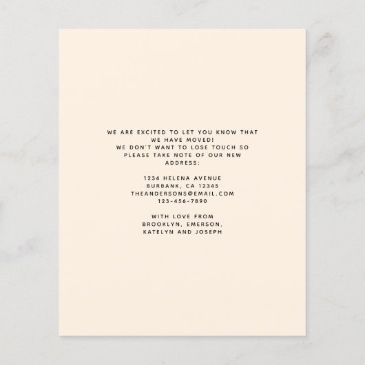 PAPIER Bloemige verhuisbericht Flyer (Achterkant)