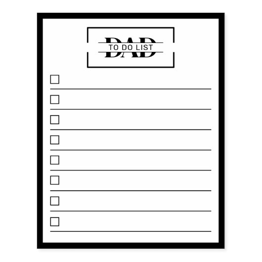 Papier blok 'Papa' met monogram 10 x 13 cm Rubberstempel (Afrduk)