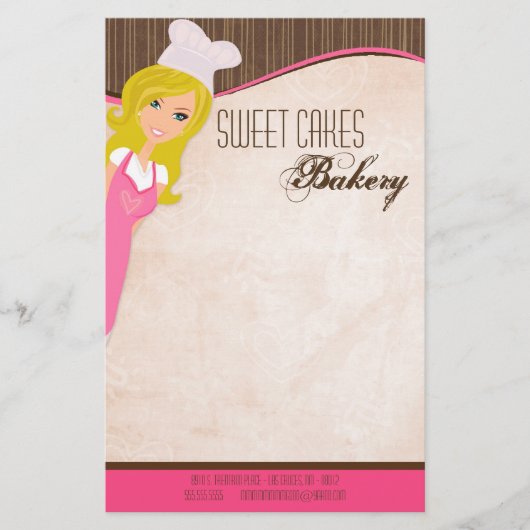 Papier - Blonde Baker Roze wenkbrauw Cup taarten B (Voorkant)