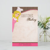 Papier - Blonde Baker Roze wenkbrauw Cup taarten B (Staand voorkant)