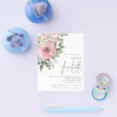 PAPIER Blush Pink Florals Veertiende verjaardag Ui Flyer (Enkel)