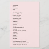 PAPIER Blush Roze Bloemen Trouwprogramma Flyer (Achterkant)
