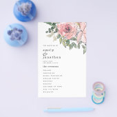 PAPIER Blush Roze Bloemen Trouwprogramma Flyer (Enkel)