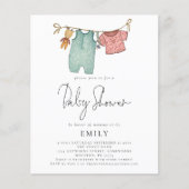 PAPIER Boho chique kleding op lijn Baby shower Flyer (Voorkant)