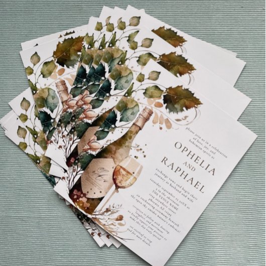 PAPIER Boho Foliage en wijn Bohemian bruiloft Flyer