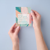 PAPIER | Boho koraal Blauwgroen bladeren picknick  Flyer (Hand)