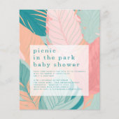 PAPIER | Boho koraal Blauwgroen bladeren picknick  Flyer (Voorkant)