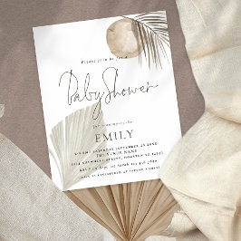 PAPIER Boho Pampas Grass Meisje of Jongen Baby sho Flyer