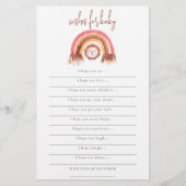 PAPIER | Boho Rainbow Lion Wishes voor Baby shower Flyer (Voorkant)