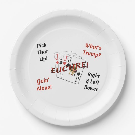Papier Bord 9 inch - Euchre! (Voorkant)