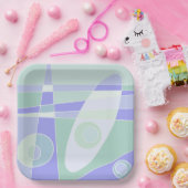 Papier Bord Abstract surfpasta Paars groen (Feest)