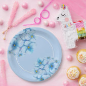 Papier Bord-Blauw Hydrangeas Papieren Bordje (Feest)