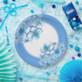 Papier Bord-Blauw Hydrangeas Papieren Bordje (Feest)