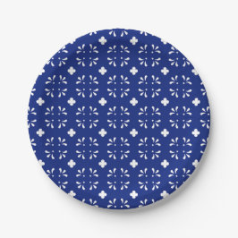 Papier Bord Blauw Wit Patroon Party Supplies