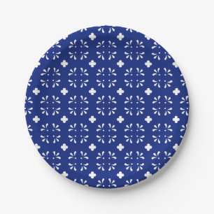Papier Bord Blauw Wit Patroon Party Supplies