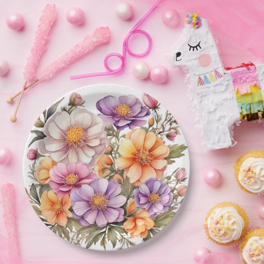 Papier Bord bloemen bruiloft/douche (Feest)