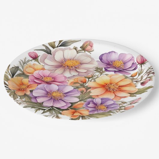 Papier Bord bloemen bruiloft/douche (Gekanteld)