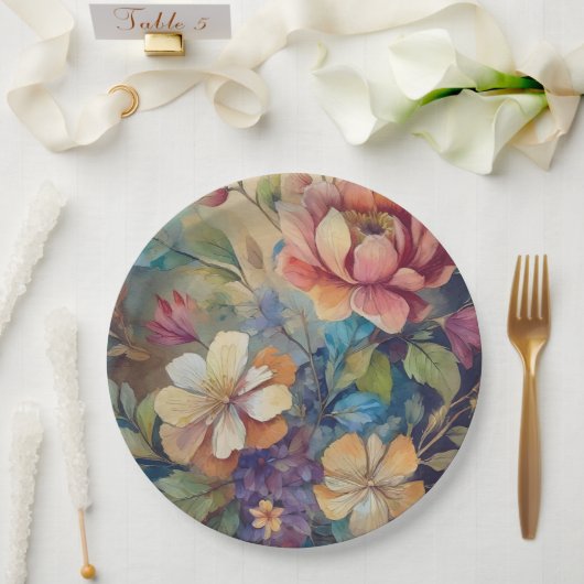 Papier Bord bloemen bruiloft/douche (Huwelijk)