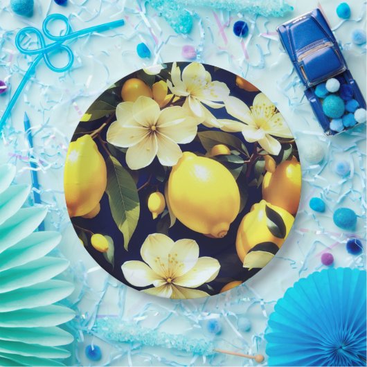 Papier Bord bloemige citroenen bruiloft / douche (Feest)