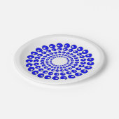 Papier Bord - concentrische cirkels van blauwe kra (Gekanteld)