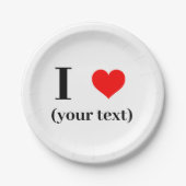 Papier Bord - Custom I hart (jouw tekst) (Voorkant)
