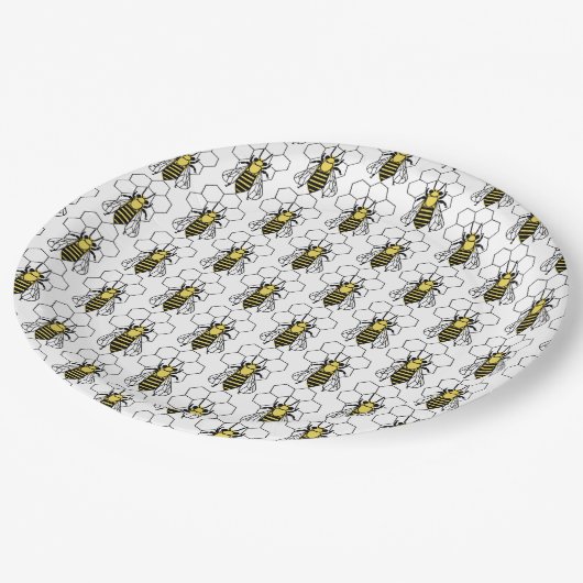 Papier Bord - Gele en zwarte bijen (Gekanteld)