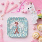 Papier Bord Jonge Cowboy en Paard (Feest)