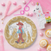 Papier Bord Jonge Cowboy en Paard (Feest)