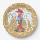 Papier Bord Jonge Cowboy en Paard (Voorkant)