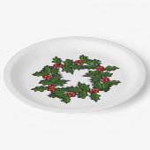 Papier Bord - Krans van Holly bladeren en bessen (Gekanteld)