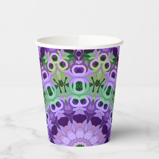 Papier Bord Mandala rond patroon kaleidoscoop Papieren Bekers (Links)