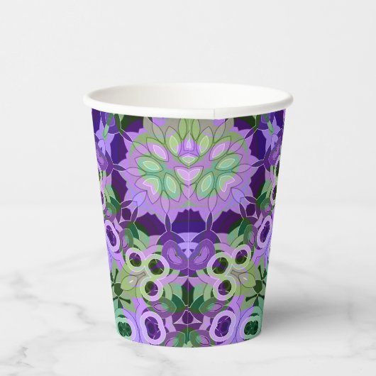 Papier Bord Mandala rond patroon kaleidoscoop Papieren Bekers (Rechts)