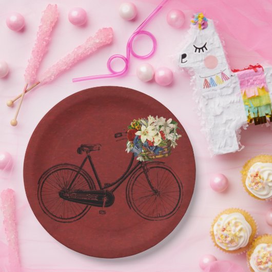 Papier bord Merlot red iory fiets (Feest)