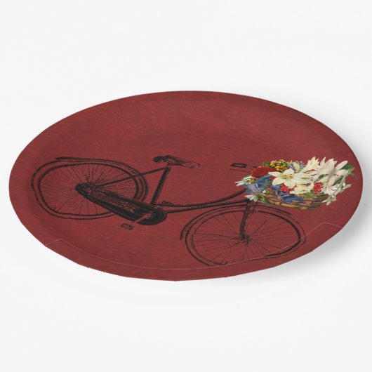Papier bord Merlot red iory fiets (Gekanteld)