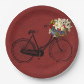 Papier bord Merlot red iory fiets (Voorkant)