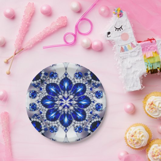 Papier bord met Blauw Wit Kleuren Ontwerp (Feest)