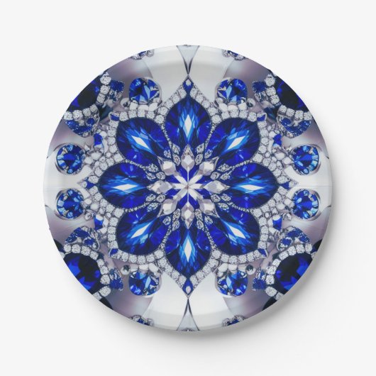 Papier bord met Blauw Wit Kleuren Ontwerp (Voorkant)