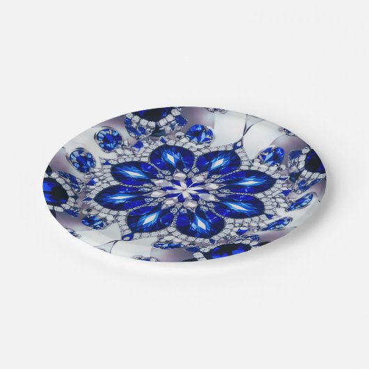 Papier bord met Blauw Wit Kleuren Ontwerp (Gekanteld)