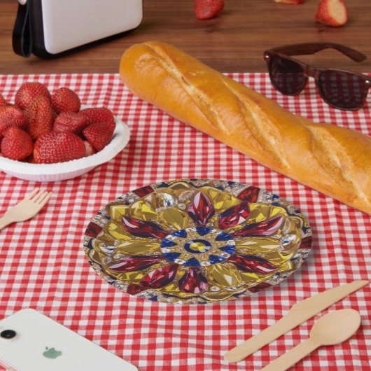 Papier bord met Colombia Kleuren Ontwerp (Picknick)