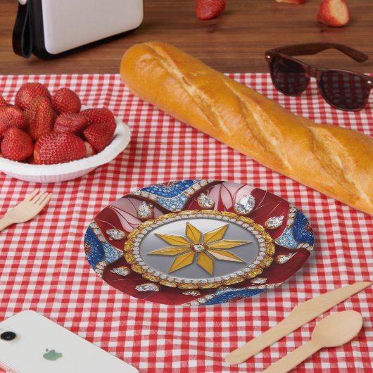 Papier bord met Colombiaanse kleuren Design (Picknick)