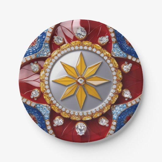 Papier bord met Colombiaanse kleuren Design (Voorkant)