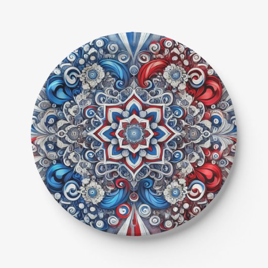 Papier bord met Frankrijk Kleuren Design (Voorkant)