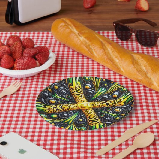 Papier bord met Jamaicaanse kleuren Design (Picknick)